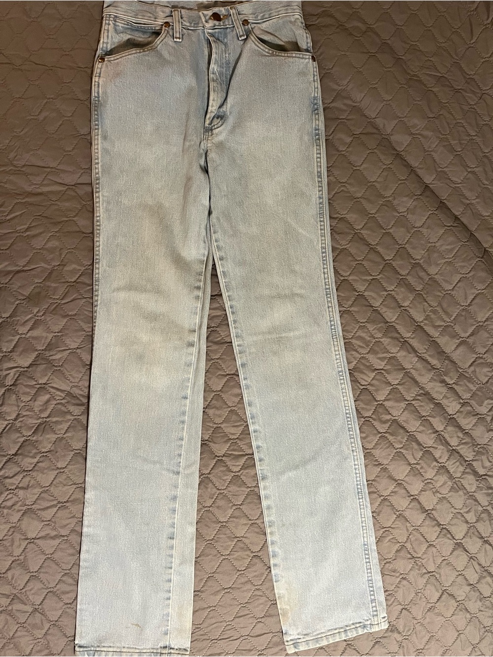 Wrangler Light Blue Straight Leg Mens Jeans